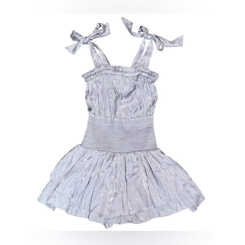 Chelsea & Violet Lavender Tie Strap Ruffle Romper Size S NWT